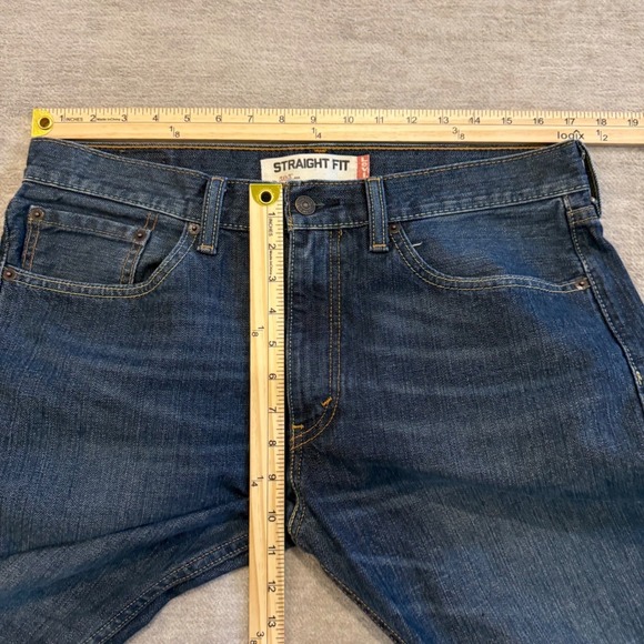 Levi Strauss 505 Straight Fit Mens Jeans Dark Wash Size 32 x 30 - Picture 5 of 6